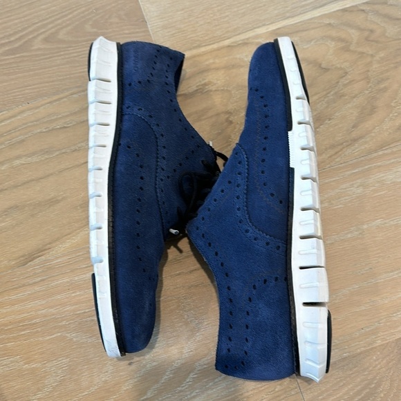 Cole Haan Mens Zerogrand Sneaker Oxford Size 11 Blue Suede Wingtip Shoes Brogues main image 6